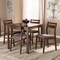 Baxton Studio Lovy Gray Upholstered Dark Walnut-Finished 5-Piece Wood Dining Set 155-9579 - alternate 5